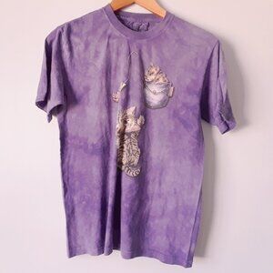 Vintage 90s The Mountain Purple Kitty Cat T- Shirt XL